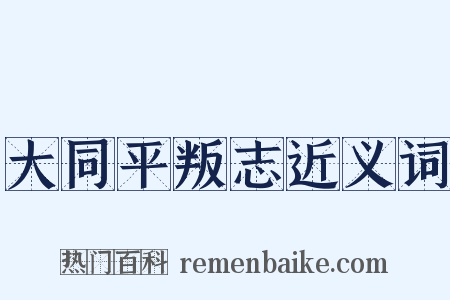 大同平叛志近义词是什么意思的图片